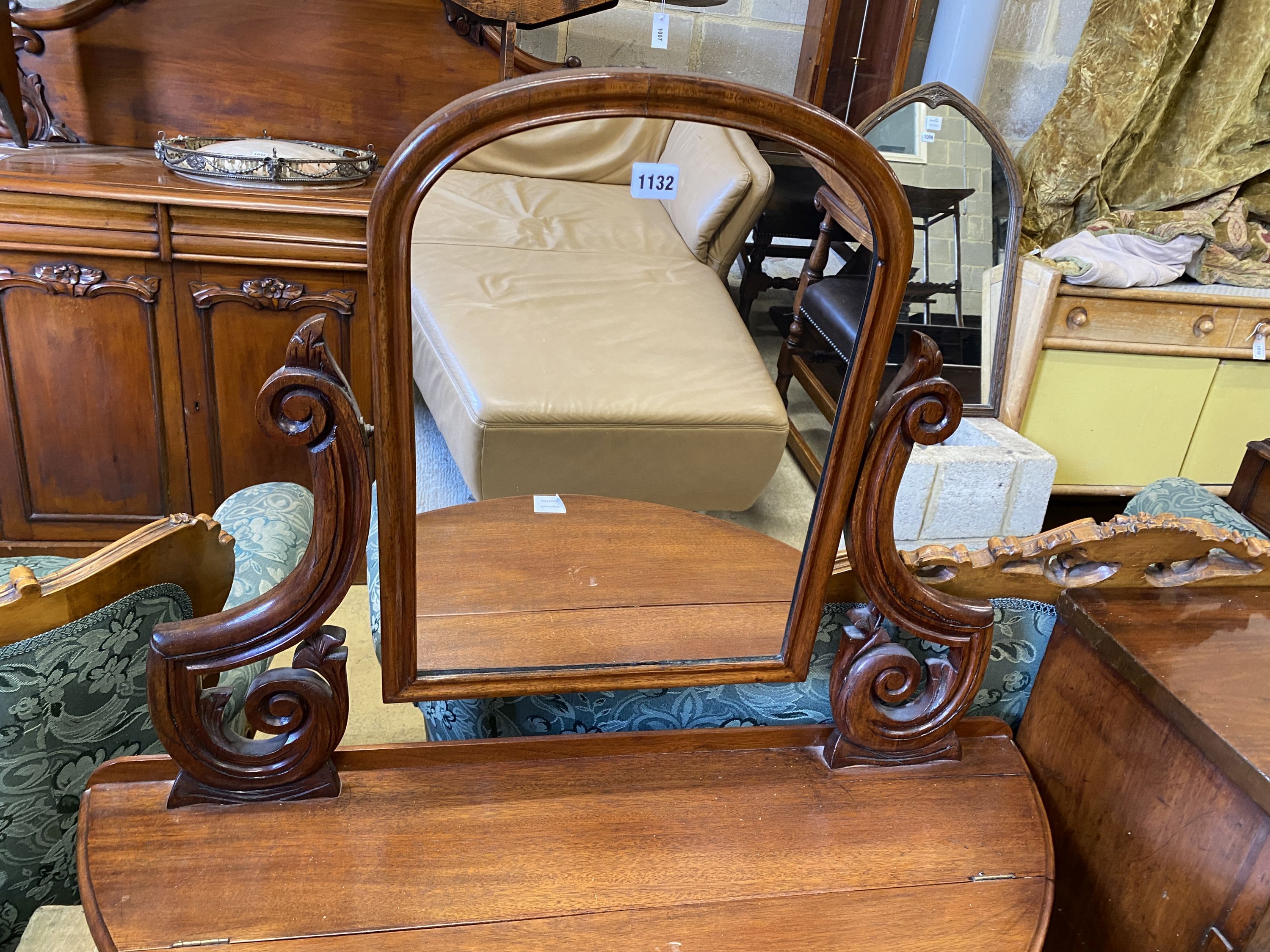 A Victorian mahogany 'D' shaped 